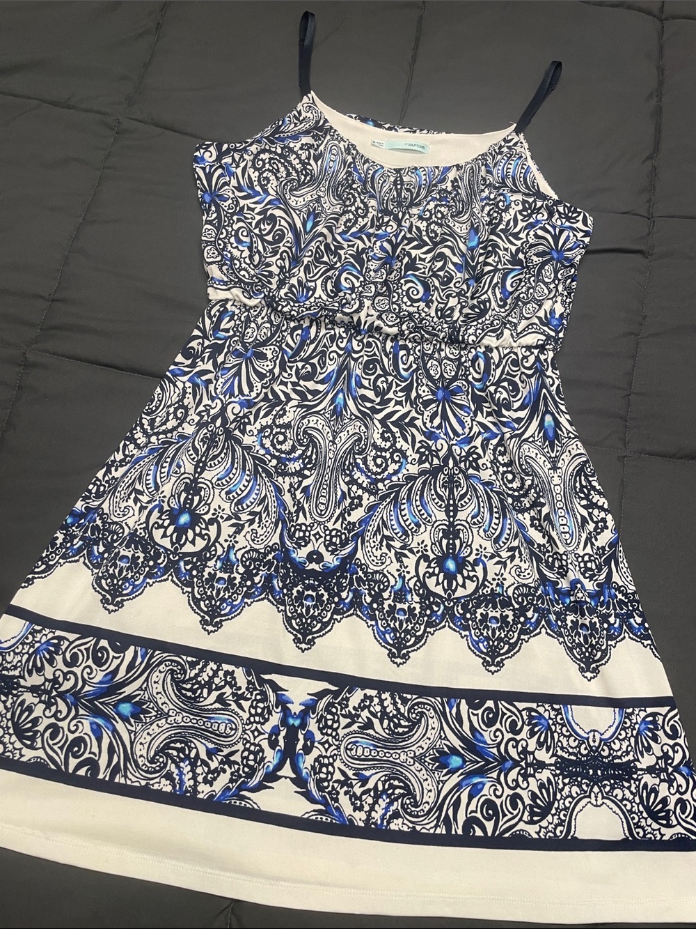 Maurices Navy & White Paisley-Print Sundress L66